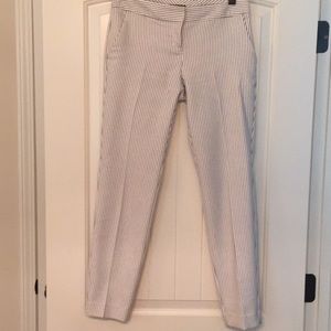 Express Ivory Plaid Mid-Rise Columnist Ankle Pant